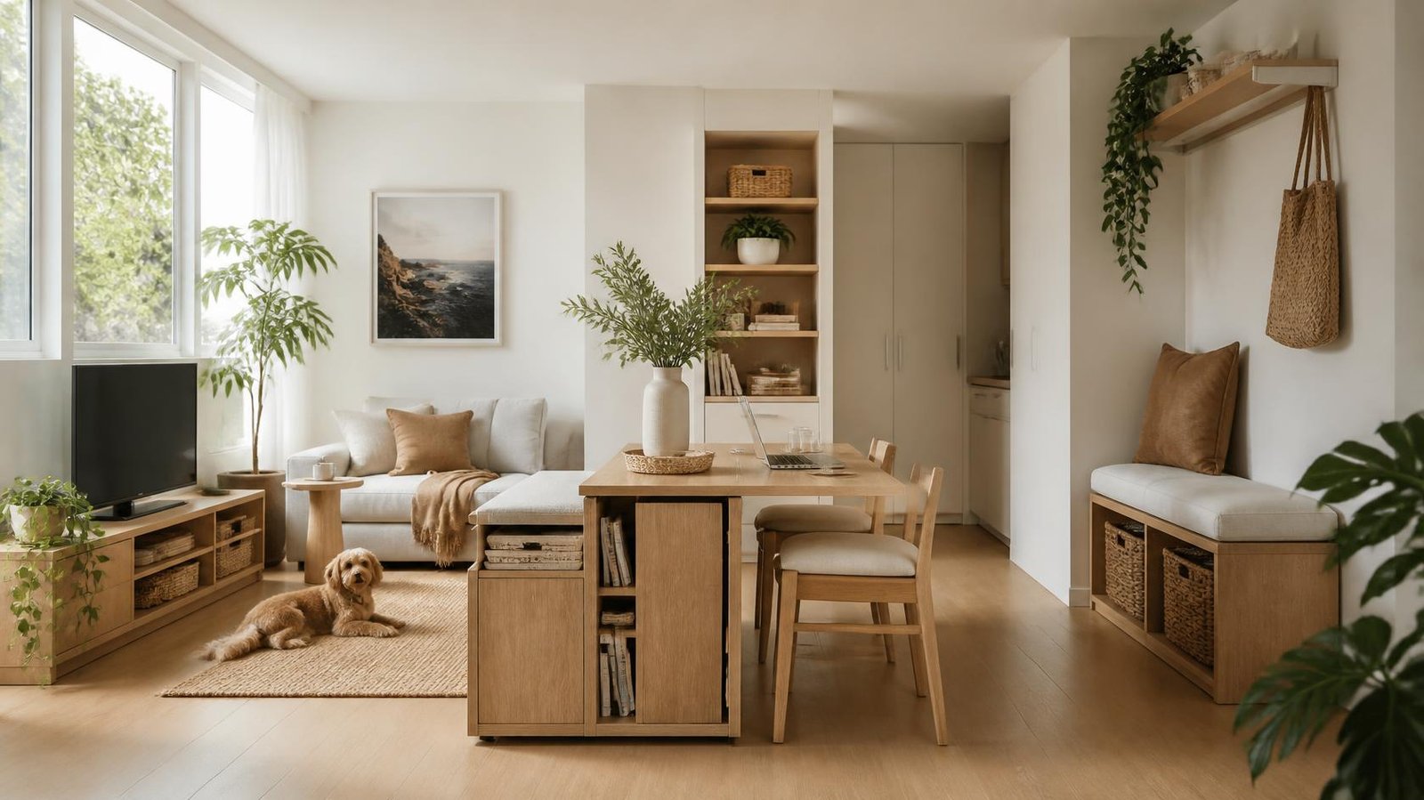 Multifunctional furniture ideas for small spaces in a modern apartment